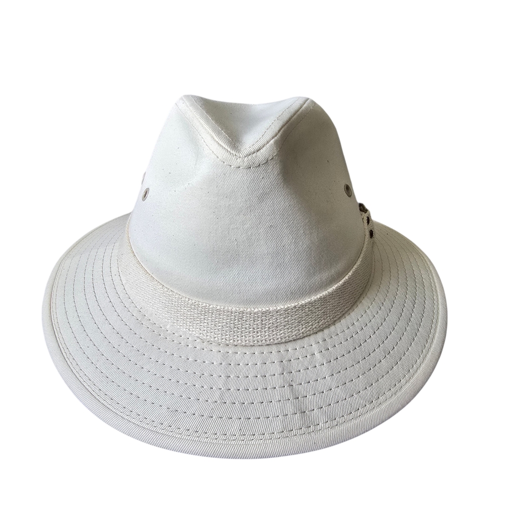 J Hats Men's Canvas Fedora Ivory White Vintage Hat Gift Ideal 100% Cotton Small